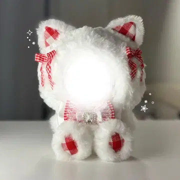 16cm 앉은 인형 옷 red plaid x white