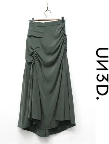 S289/미사용 22AW UN3D. 아지메 개더 스커트 비대칭