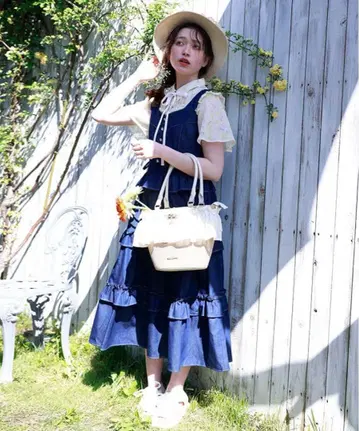axes femme 데님 점프 스커트