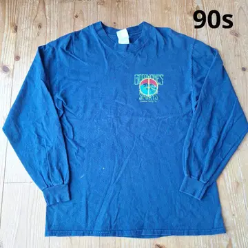 90s 빈티지 롱 슬리브 셔츠 양면 프린트 롱 T
