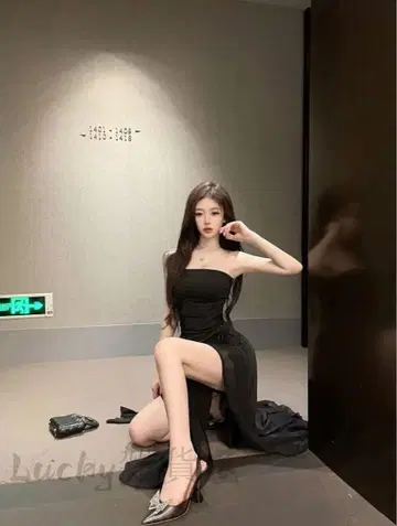 한국 롱 드레스 왕홍