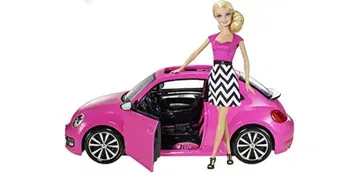 바비 폭스바겐 비틀 자동차와 인형 세트