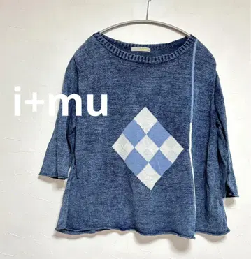 센소유니코 i+mu 이무 코튼 니트 블루 여성용 L