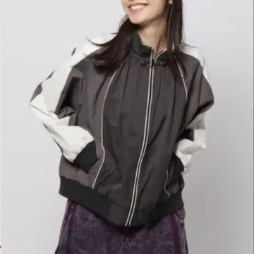 니코앤드 배색 스탠드 트랙 블루종 차콜 M