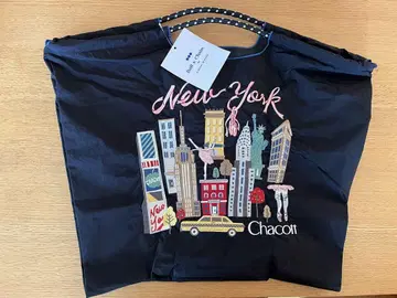 새상품 폴앤체인 차코트NewYork 에코백 블랙 L size