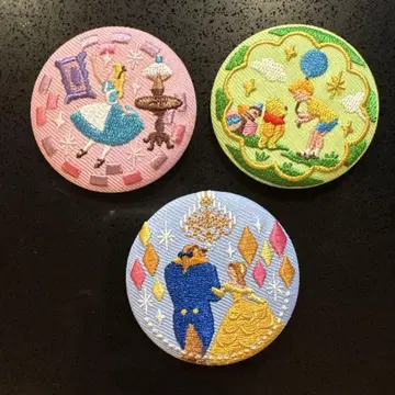 디즈니 자수 캔뱃지 3개 세트