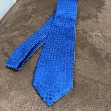 새상품 프랑코 스페르타 아즈로 파란색 입체 무늬 넥타이 약 8.5cm 폭