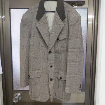 앤티크 체크 무늬 자켓