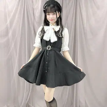 ROJITA 벨트 포함 페플럼 플레어 반팔 원피스