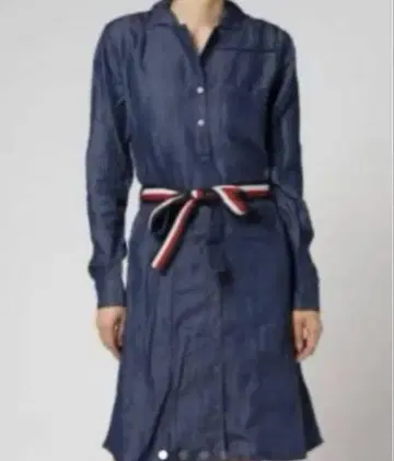 새상품 TOMMY HILFIGER 타미힐피거 데님 셔츠 원피스