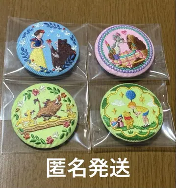 디즈니 캐릭터 자수 캔뱃지 4개 세트