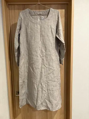 사만사 모스모스 린넨 롱 원피스 베이지