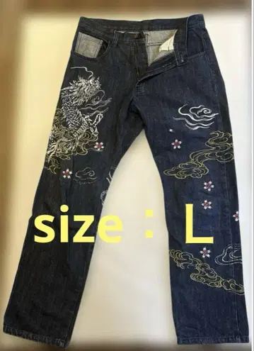 일본풍 패턴 데님 XL 사이즈