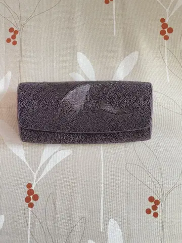 보라색 물결 무늬 일본 의류용 비즈 백