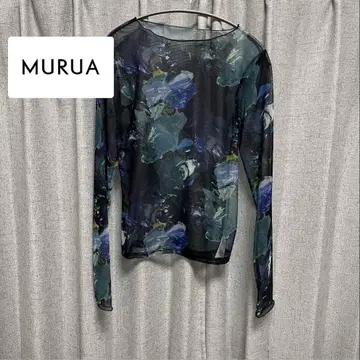 [ WEB 한정 완판템 ] 새상품급 MURUA 무루아 페인트 튤 상의 F