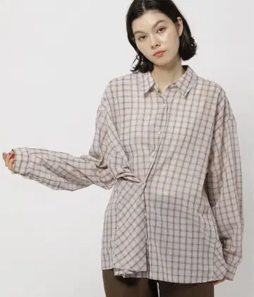 더블 프론트 체크 셔츠