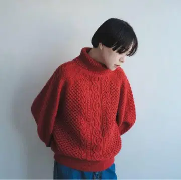 foufou 청키 터틀넥 스웨터