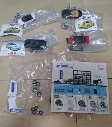 토이즈캐빈제 자동차 가챠 4대+휠 샵 2종