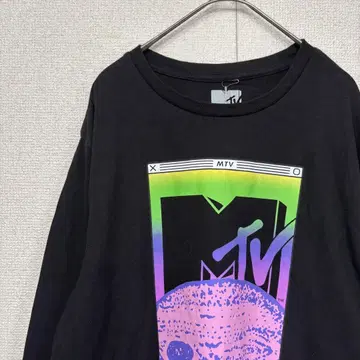 미국 빈티지 의류 긴팔 셔츠 롱T MTV 기업 로고 L 2587