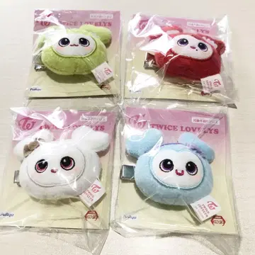 TWICE LOVELYS 봉제 인형 헤어핀 헤어 클립 4개 세트