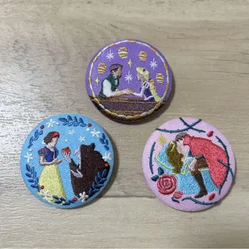 디즈니 캐릭터 자수 캔뱃지 디즈니 3종 세트