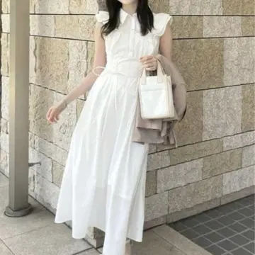 rienda 레이스업 프릴 원피스