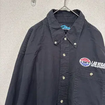 미국 빈티지 의류 긴팔 셔츠 자수 원 포인트 XL 2581