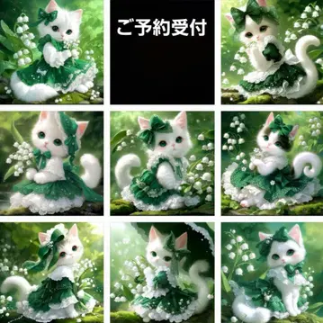 소수 한정판 패널 스즈란과 고양이 패널 원단 핸드메이드
