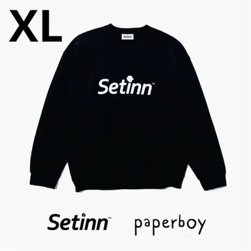 새상품 paperboy & Setinn NEW LOGO 맨투맨 블랙 XL