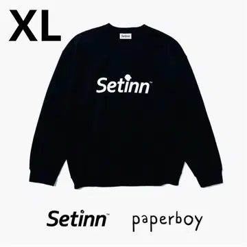 새상품 paperboy & Setinn NEW LOGO 맨투맨 블랙 XL