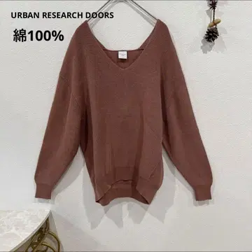 URBAN RESEARCH DOORS 니트 스웨터 V넥 면 100