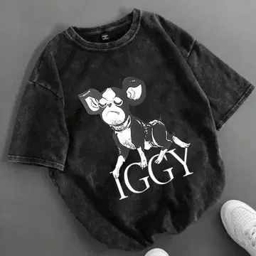 IGGY 다크 그레이 오버 사이즈 셔츠
