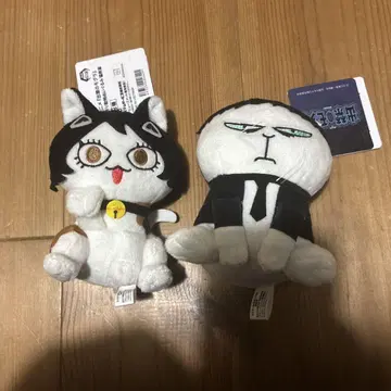 출입금지의 두더지  동물 봉제 인형 고양이 부가 2종 세트