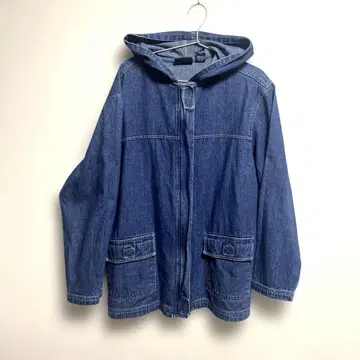 90s BLASSPORT 빈티지 데님 마운틴 후드티 구제 의류