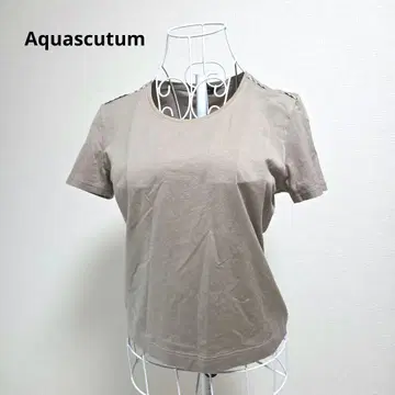 [ 인기 Aquascutum ] 카키 체크 티셔츠