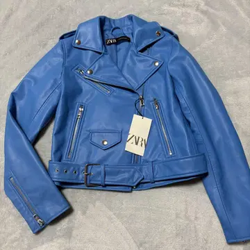 새상품 ZARA 단종 라이트 블루 더블 라이더 자켓 xs