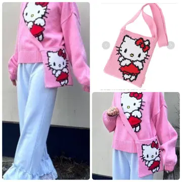 ANGEL HELLO KITTY 니트 숄더 백