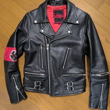 블랙 더블 라이더 가죽 자켓 중량감 스터드