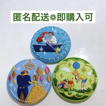 디즈니 자수 캔배치 프린세스 3종