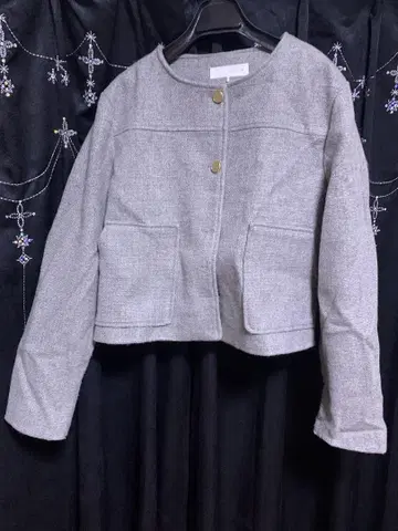 ZARA 노카라 자켓 그레이