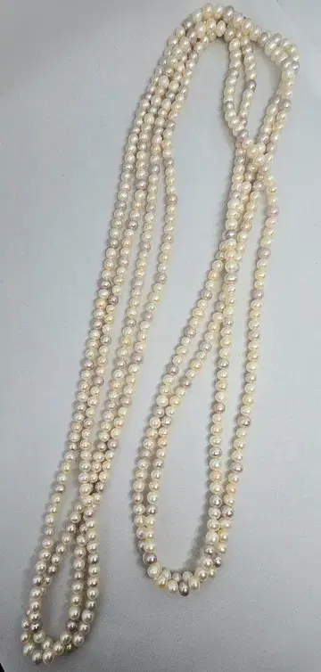 약 250cm 진주 롱 목걸이 화이트 핑크 오렌지