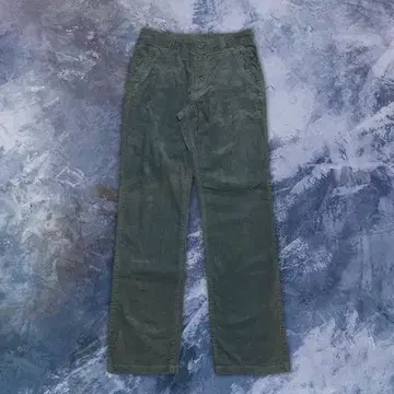 코듀로이 팬츠 vintage 올리브 그린 스트레이트 캐주얼