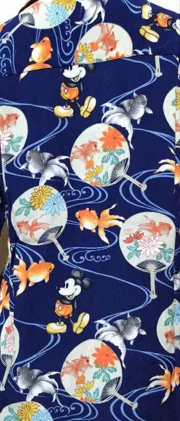 DISNEY 미키와 부채와 금붕어 M 사이즈 레이온 100% 촉감 고품질