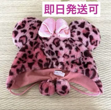 디즈니 팬캡 레오파드 무늬 핑크 디즈니 공식