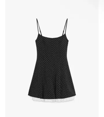 ZARA 도트 무늬 콤비 원피스 XS