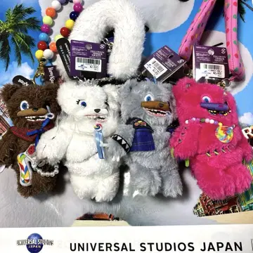 usj 해피 쿠마 스트랩 포함 마스코트 키체인 4개 세트
