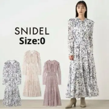 SNIDEL 허리 셔링 플리츠 원피스 SWF0244089