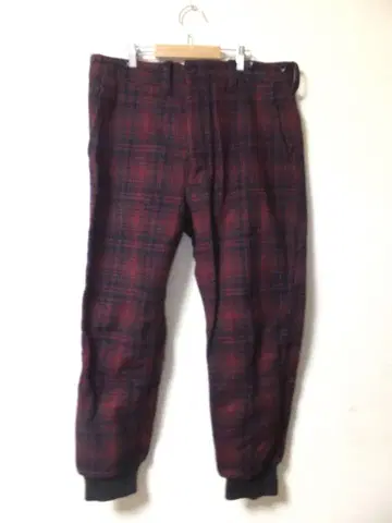 SUGAR CANE 헌팅 팬츠 타탄 체크 34 x 28 밑단 리브