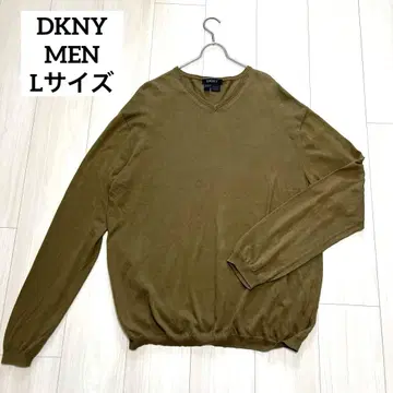 DKNY 남성용 L 사이즈 올리브 얇은 소재 스웨터