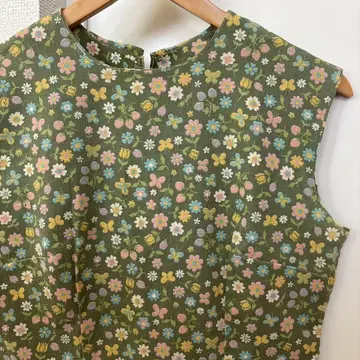 70s 원피스 빈티지 나비 딸기 꽃무늬